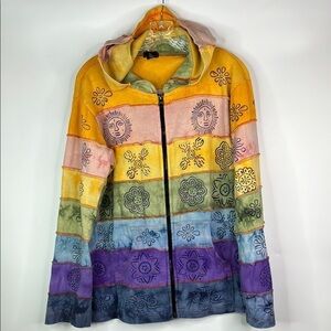 Rising International Multi Color Nepal Full Zip Hooded Sweatshirt 1X